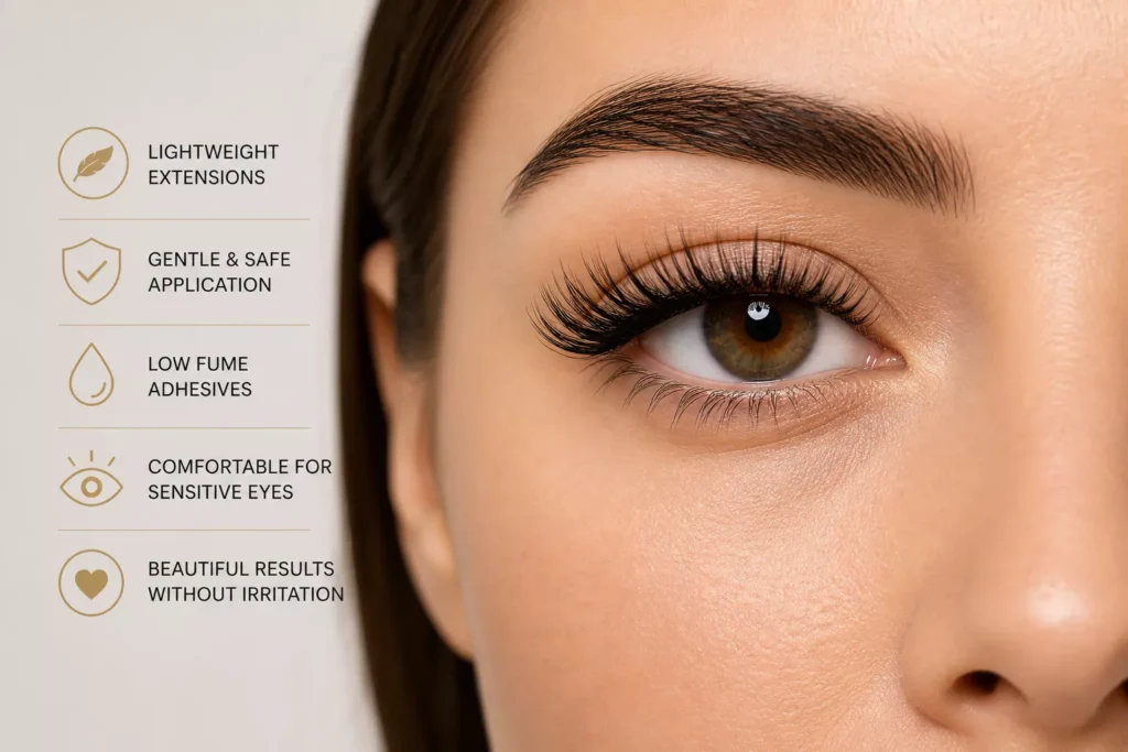 Lash Extensions for Sensitive Eyes
