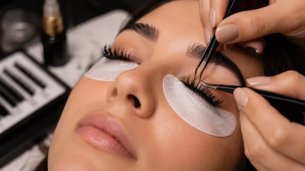 wet look lash extensions