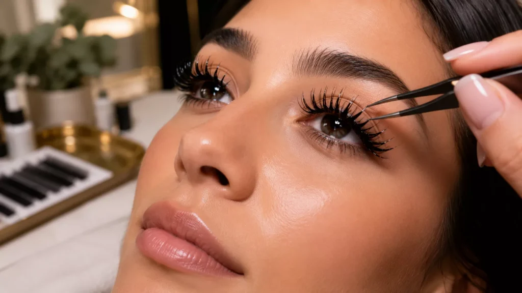 wet look lash extensions